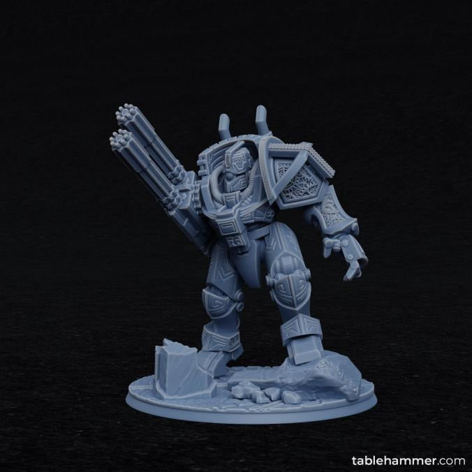 Clockwork Ancient, Space Dwarf Golem Mech - Federation of Tyr - 3d Printed Miniature by Tablehammer