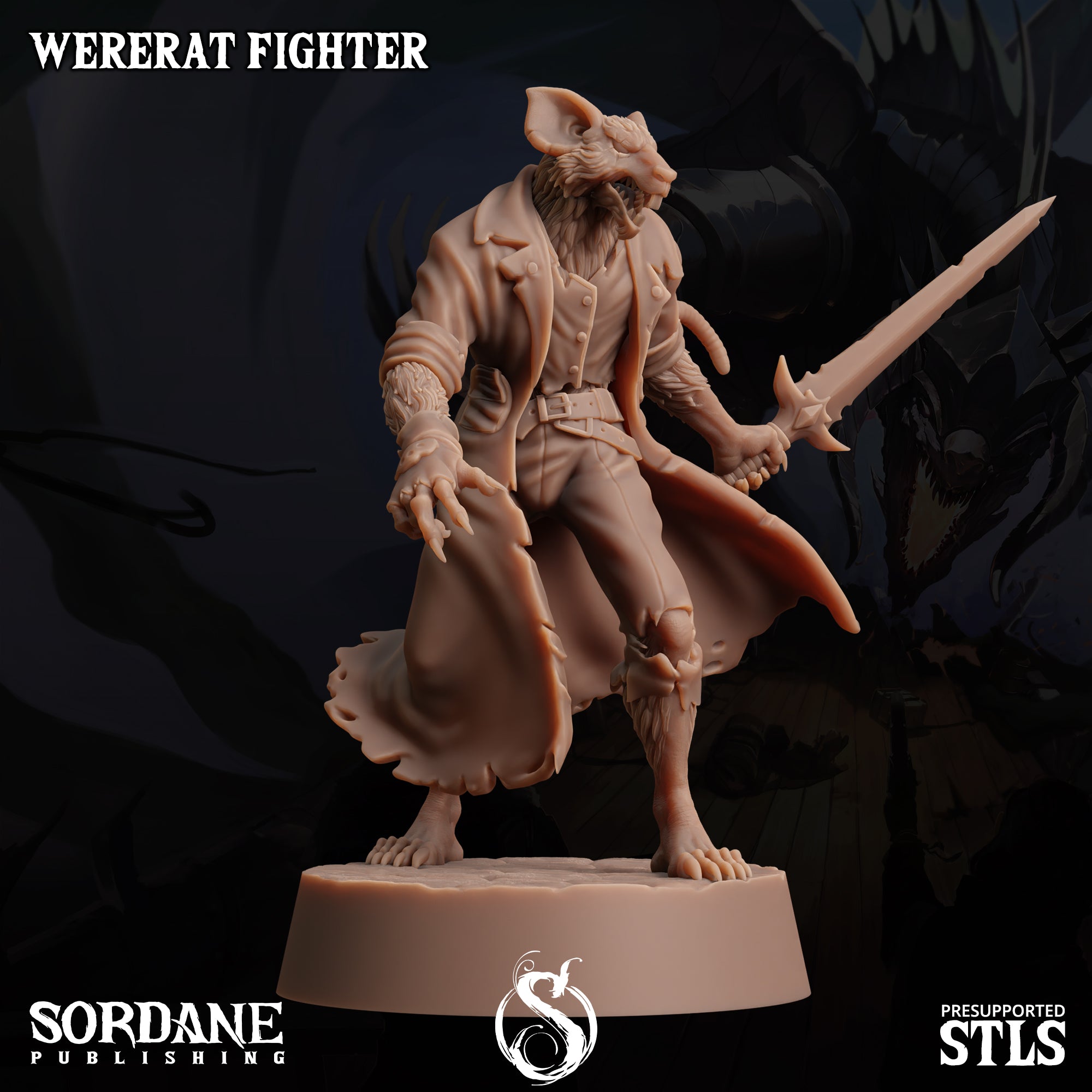 a statue of a demon with a sword