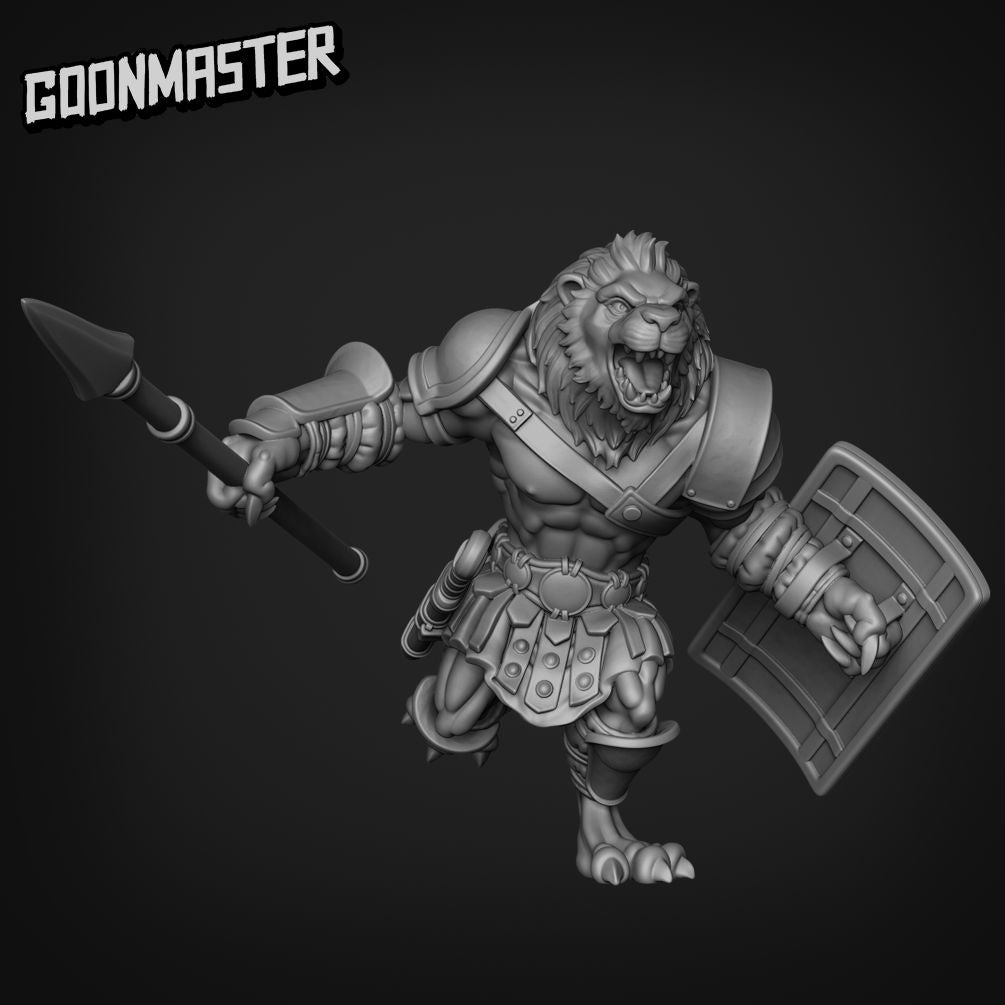 Lion Warriors / Gladiators - 3d Printed Miniature by Goon Master Games