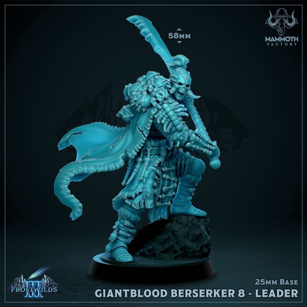 Giantblood Berserker - 3d Printed Miniature Sculpted by Mammoth Factory