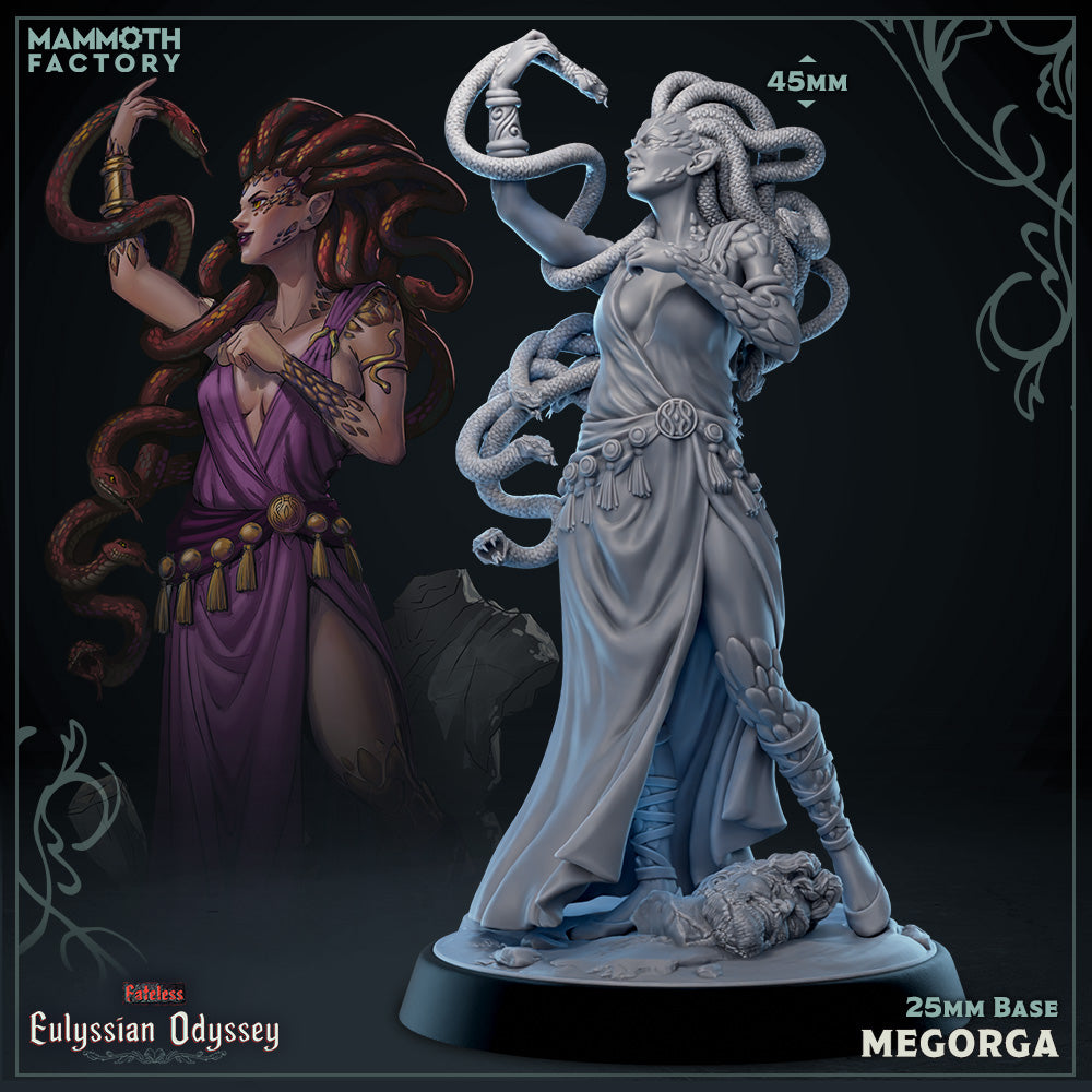a statue of a woman holding a snake next to a statue of a woman