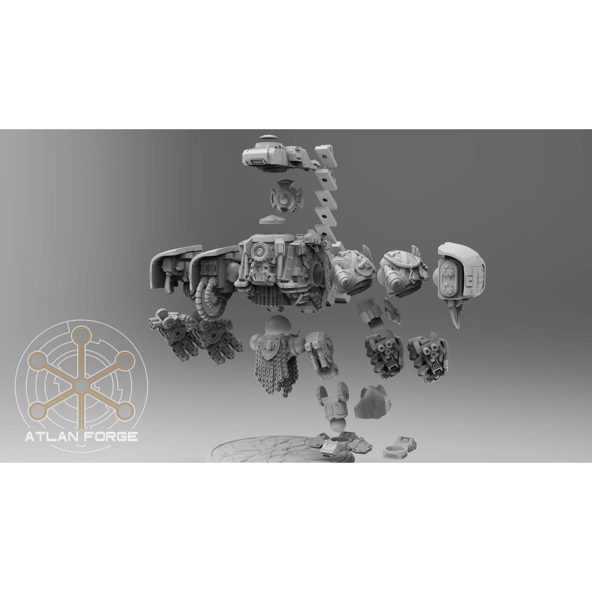 Knights Templar Crusader Mech - Model Modular Unit 3d Printed Sculpted by Atlan Forge