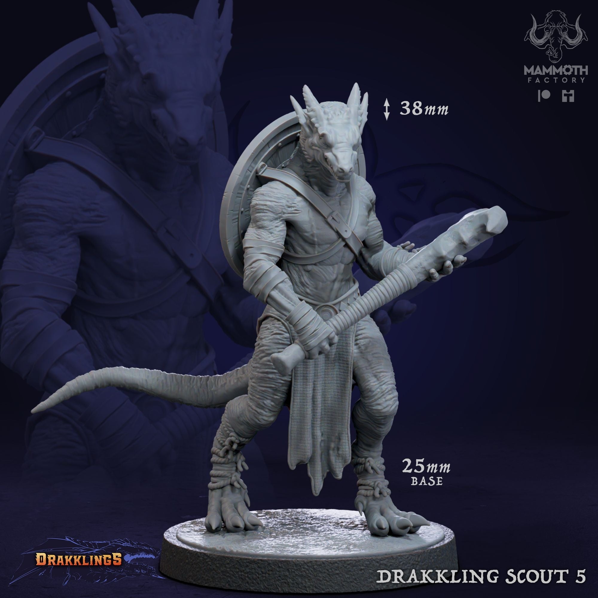 Drakkling Scout - 3d Printed Miniature by Mammoth Factory