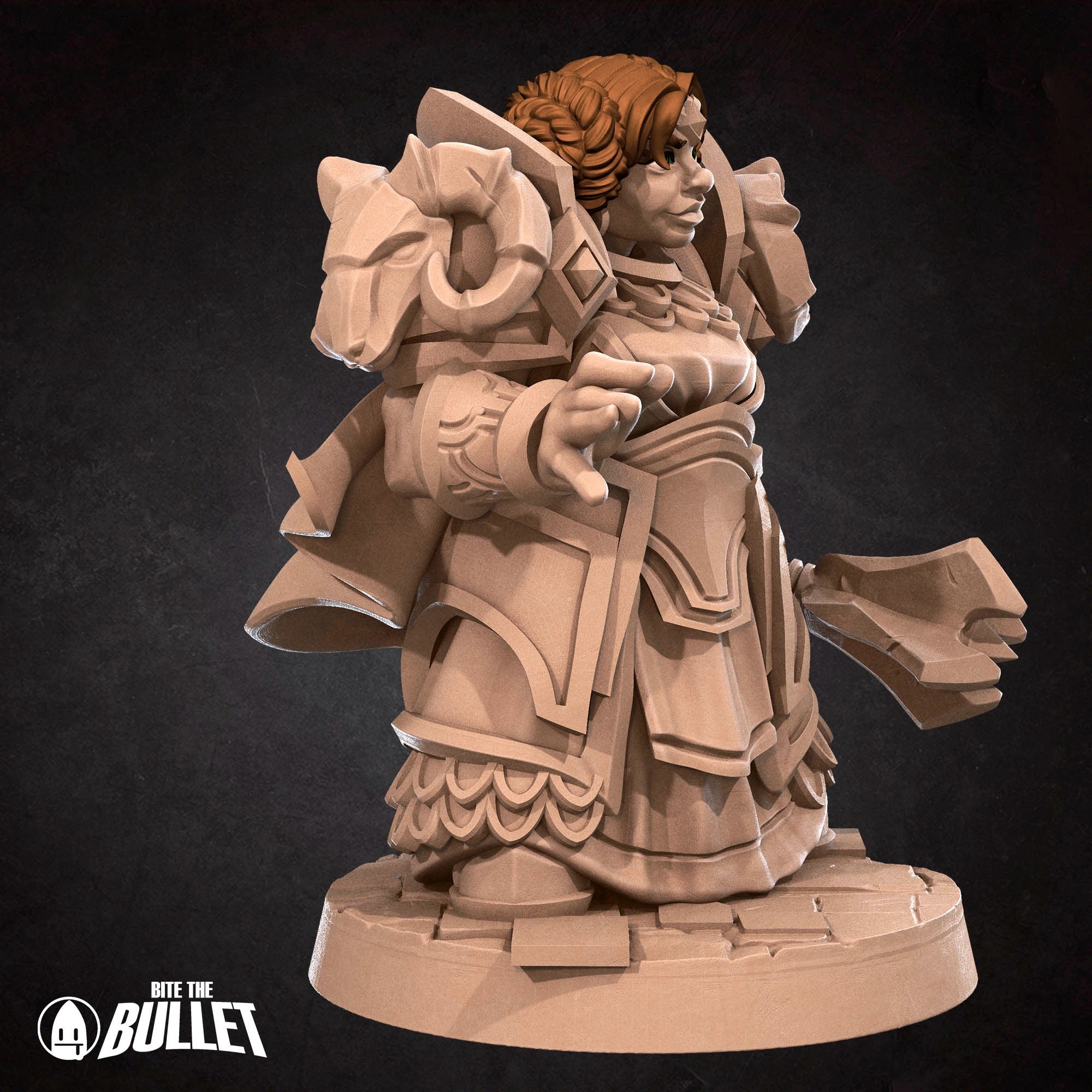 Dwarf Priestess - 3d Printed Miniature by Bite the Bullet