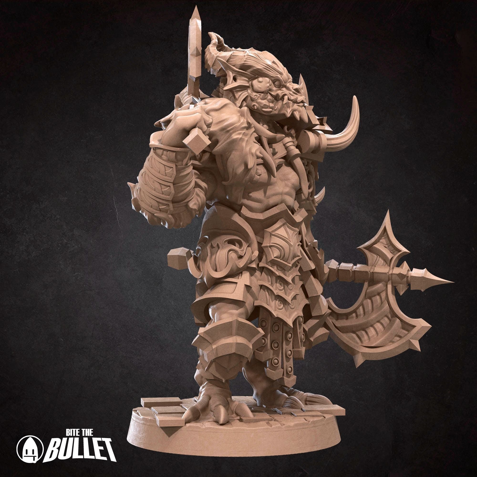 Dragonborn Barbarian - 3d Printed Miniature sculpted by Bite the Bullet