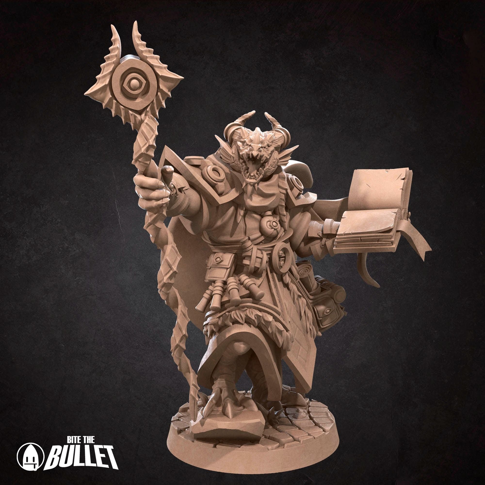 Dragonborn Sorcerer - 3d Printed Miniature sculpted by Bite the Bullet