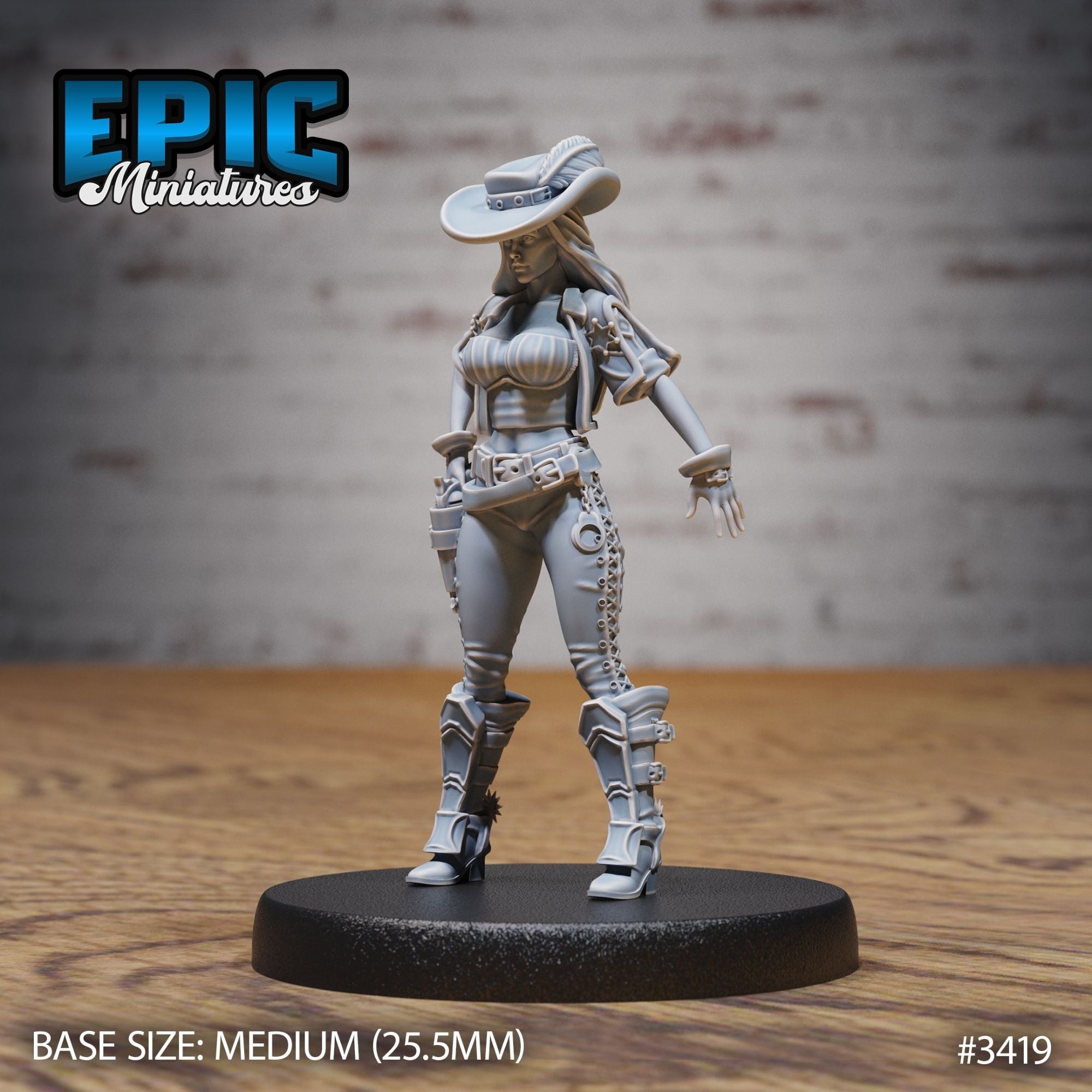 Female Gunslinger - 3d Printed Miniature