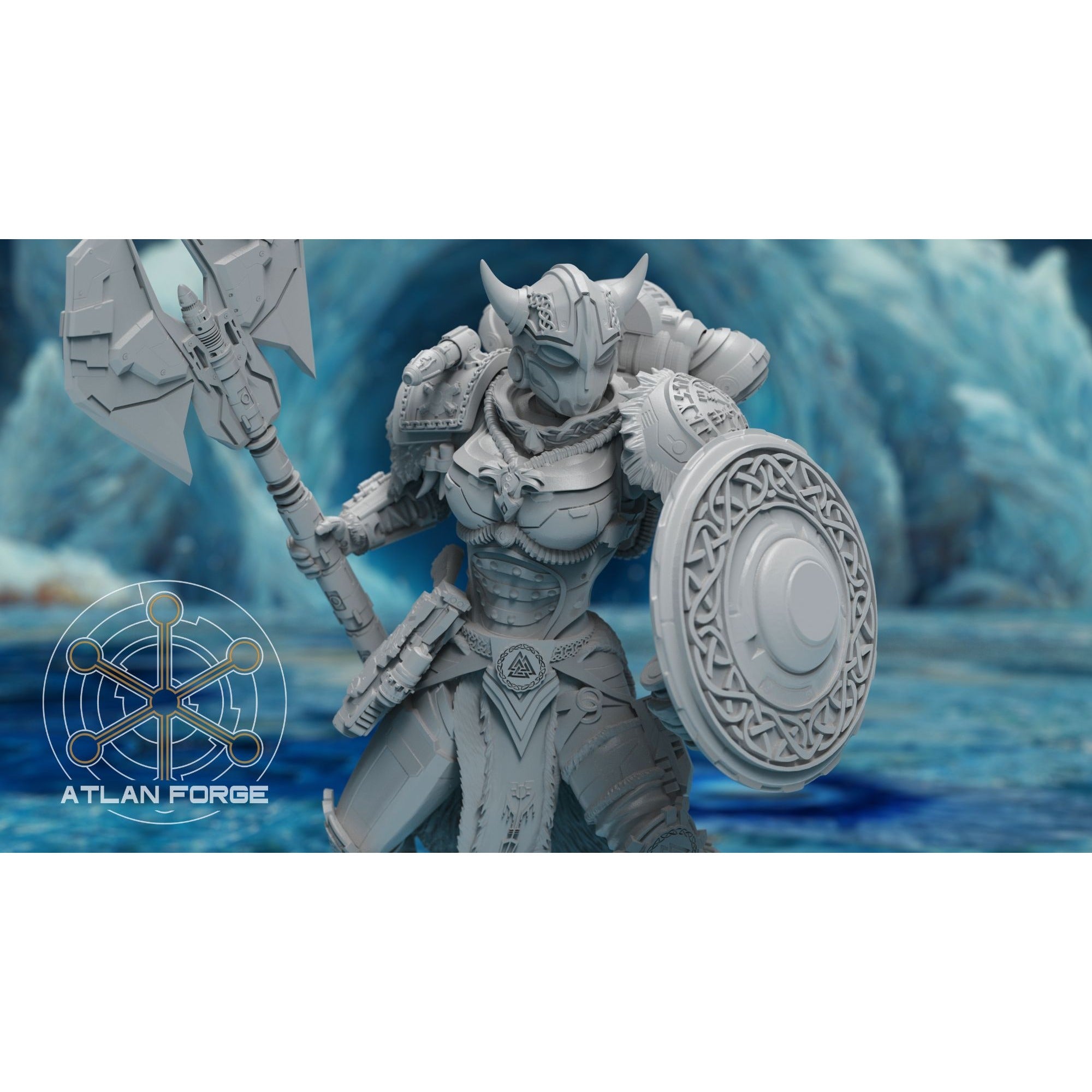 Asgardian Shield Maidens - 5 Model Modular Unit 3d Printed Miniature by Atlan Forge