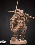 Dragonborn Monk - 3d Printed Miniature sculpted by Bite the Bullet