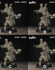 a series of four photos of a toy soldier