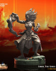 Cinder, Fire Genasi Monk - 3d Printed Miniature Sculpted by Crippled God Foundry