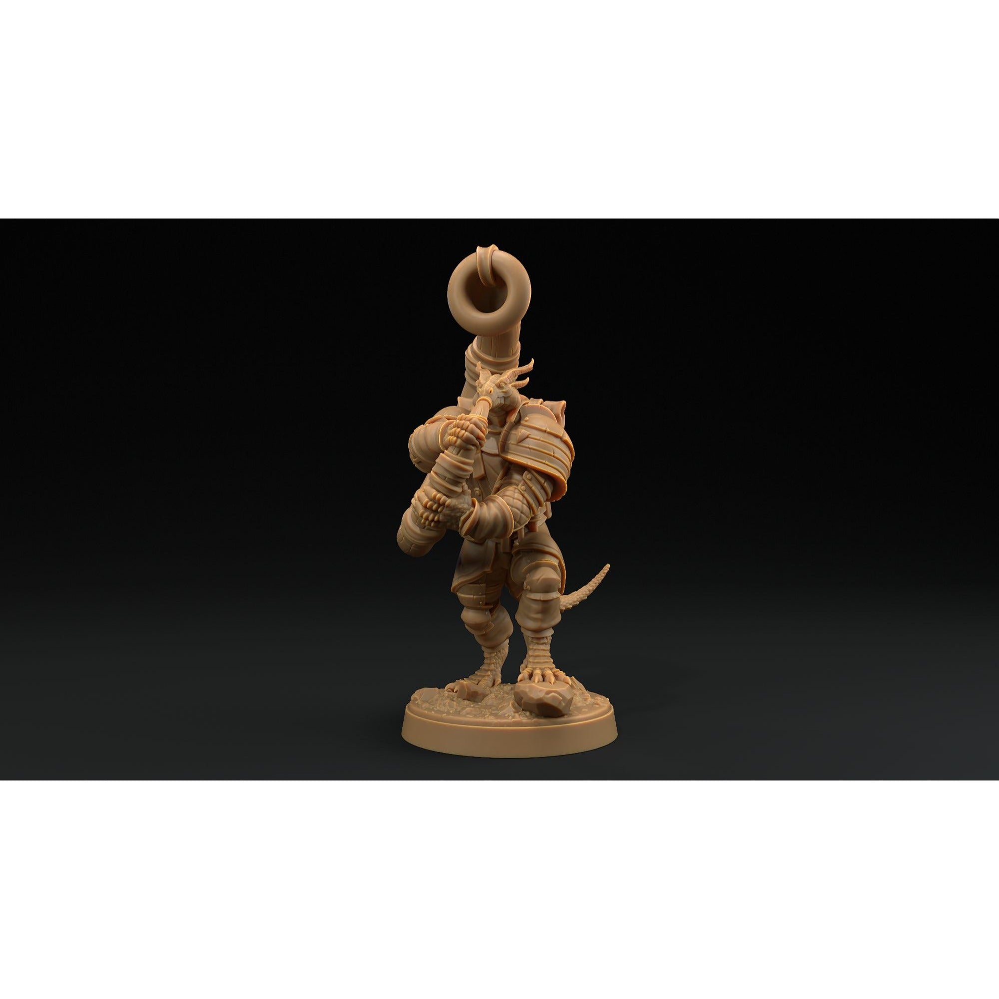 Draxi Soldier Musician - Children of the Flame - 3d Printed Miniature by Dragon Trappers Lodge