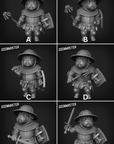 a series of photos showing different types of figurines