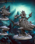 Tidal Shark Riders - Mirmidons of the Death-Tide - 3d Printed Miniature sculpted by Artisan Guild