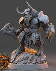 Kharnus Firehorn - Ironmane Minotaurs of Emberhold - 3d Printed Miniature sculpted by Daybreak Miniatures