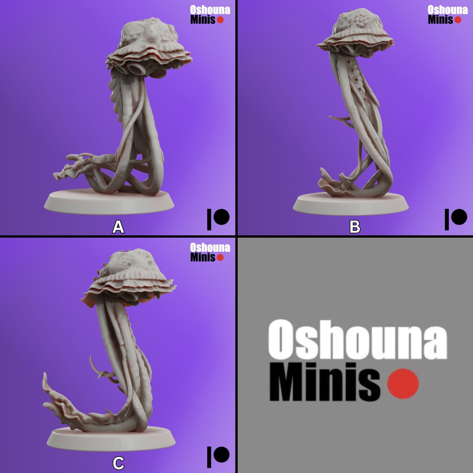 Giant Jellyfish - 3d Printed Miniature by OshounaMinis
