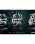 Sisters of the Shattered Cradle BUST - Through the Crooked Mirror - 3d Printed Miniature Sculpted by White Werewolf Tavern