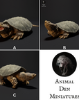 Common Snapping Turtle - 3d Printed 1/24 Scale Miniature by Animal Den