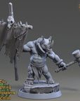 Patro Steadfast - Fighting Philosophers of Corm (Rhinofolk) - 3d Printed Miniature sculpted by Daybreak Miniatures