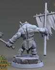 Patro Steadfast - Fighting Philosophers of Corm (Rhinofolk) - 3d Printed Miniature sculpted by Daybreak Miniatures