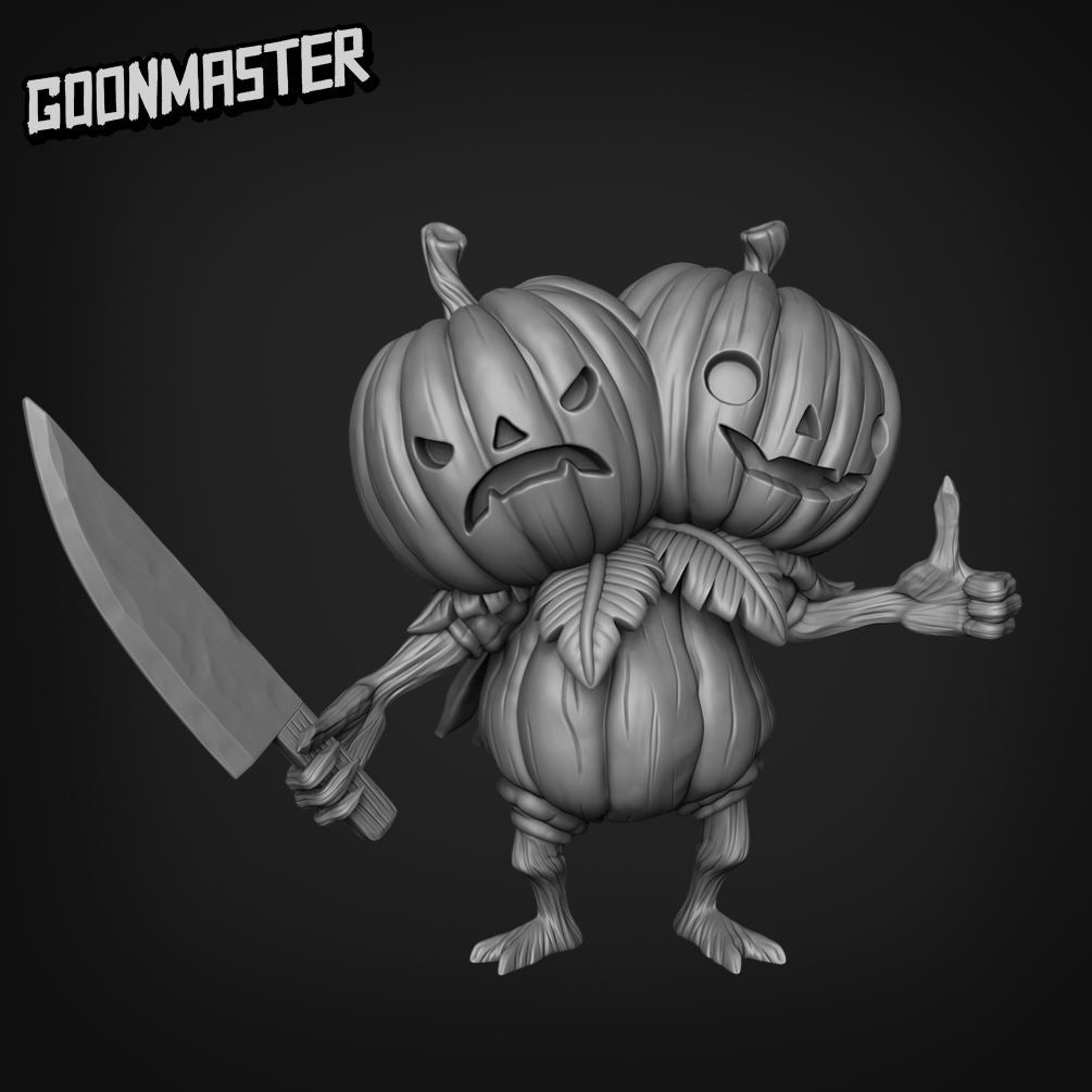 Lumpkins, Pumpkinfolk - 3d Printed Miniature Sculpted by Goon Master Games