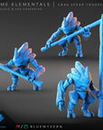 Crag Spear Trooper - Prime Elementals - 3d Printed Miniature Sculpted by Blue Wyvern