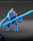 Crag Spear Trooper - Prime Elementals - 3d Printed Miniature Sculpted by Blue Wyvern