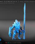 Crag Spear Trooper - Prime Elementals - 3d Printed Miniature Sculpted by Blue Wyvern