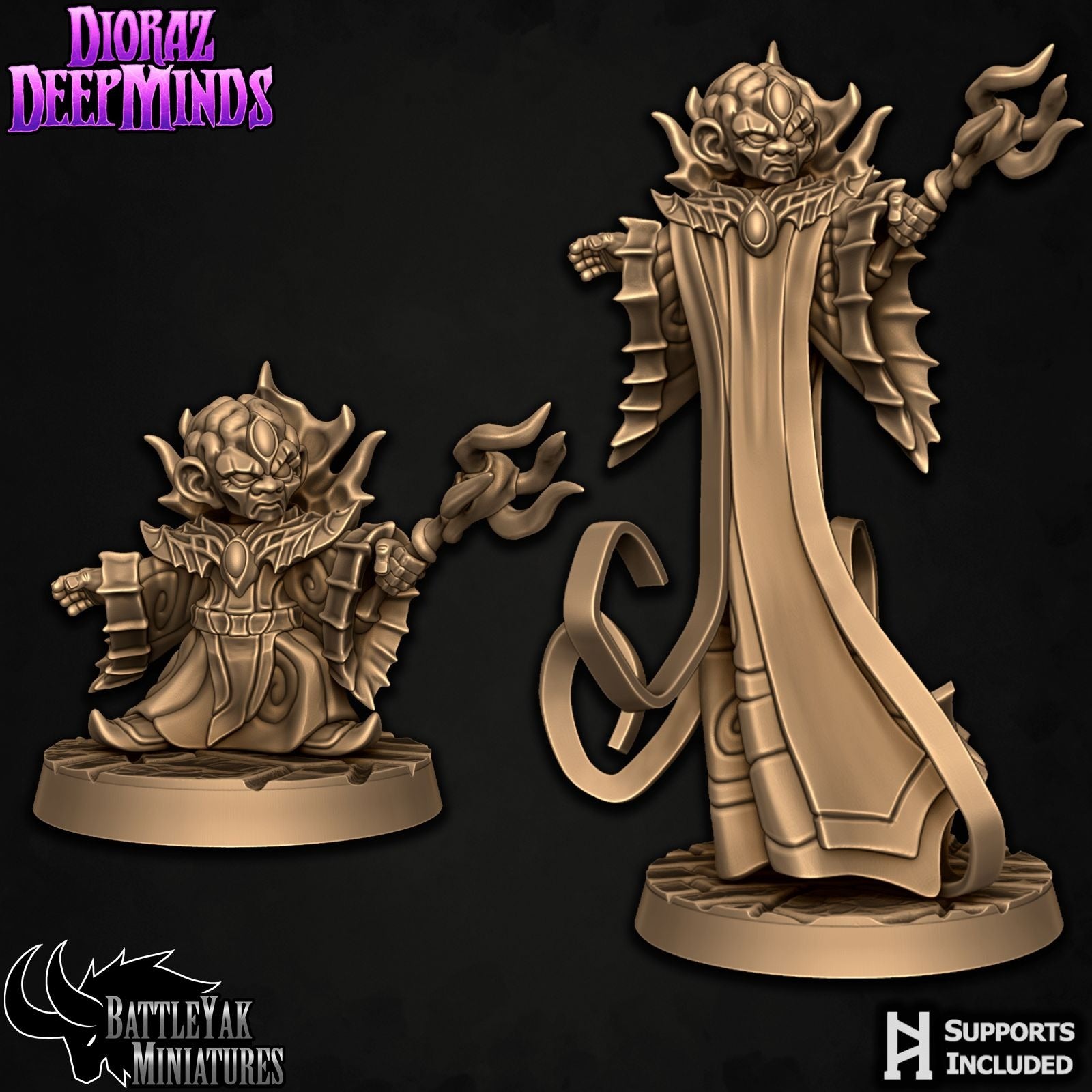 Dioraz Deepminds - Dioraz Deepminds - 3d Printed Miniature Sculpted by Battle Yak Miniatures