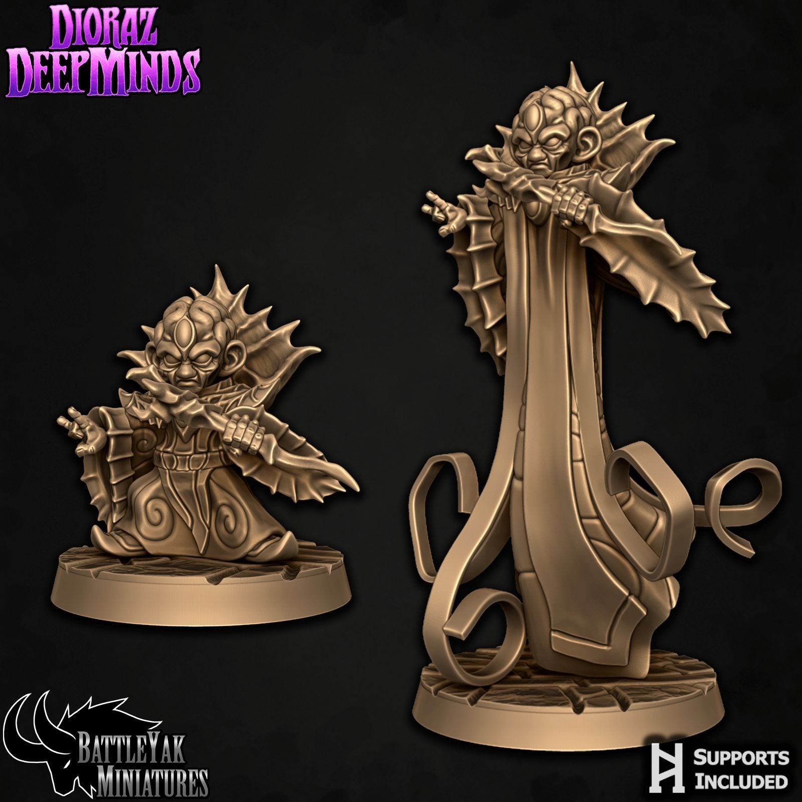 Dioraz Deepminds - Dioraz Deepminds - 3d Printed Miniature Sculpted by Battle Yak Miniatures