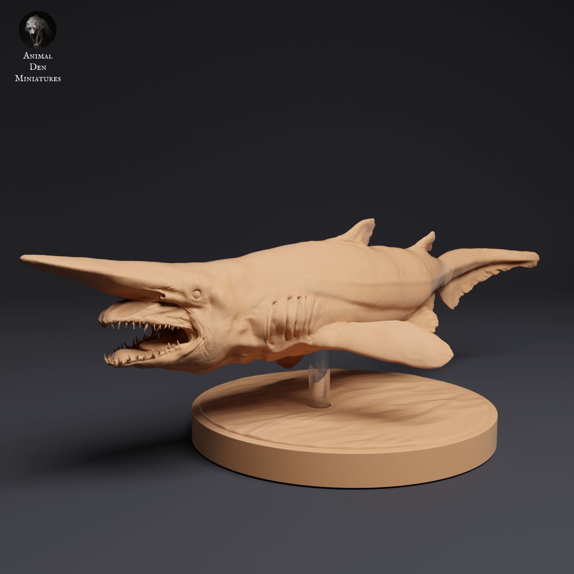 Goblin Shark - 3d Printed 1:32 Scale Miniature Sculpted by Animal Den