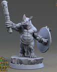 Geminus Studder - Fighting Philosophers of Corm (Rhinofolk) - 3d Printed Miniature sculpted by Daybreak Miniatures