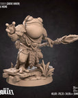 Frogfolk Monk - Grove Haven - 3d Printed Miniature sculpted by Bite the Bullet