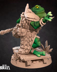 Frogfolk Monk - Grove Haven - 3d Printed Miniature sculpted by Bite the Bullet