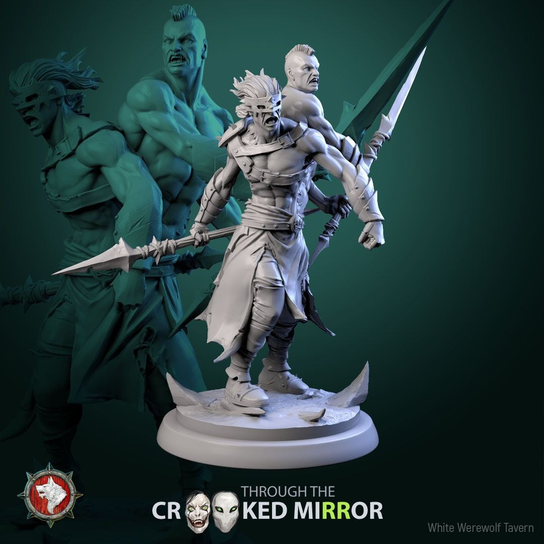 Fleshbound Sentinels - Through the Crooked Mirror - 3d Printed Miniature Sculpted by White Werewolf Tavern