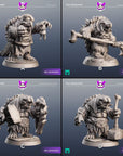 Clan Shattershell, Dragon-Tortle Adventurers - 3d Printed Miniature by Blackcrest Miniatures