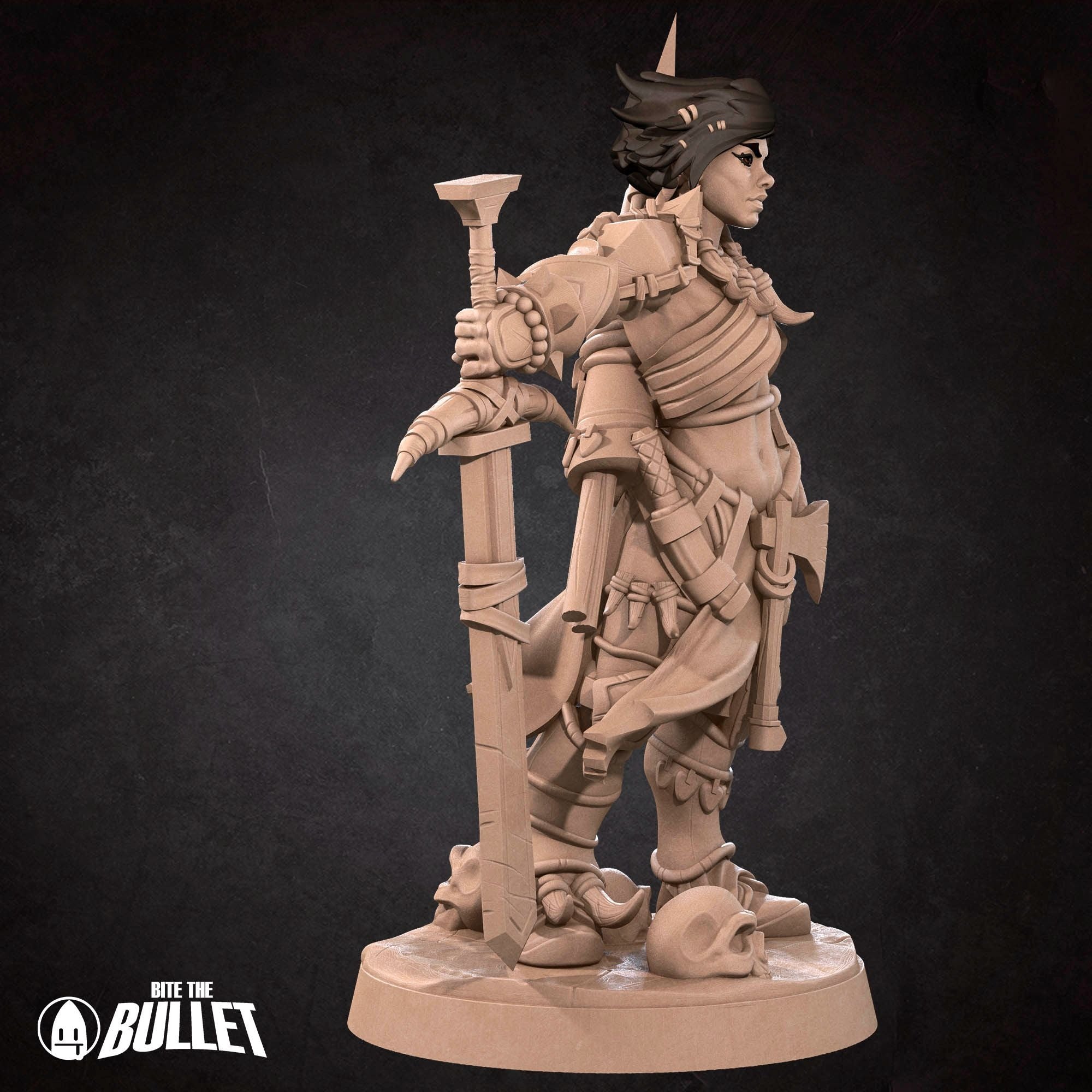 Human Barbarian - Iconic Heroes - 3d Printed Miniature sculpted by Bite the Bullet