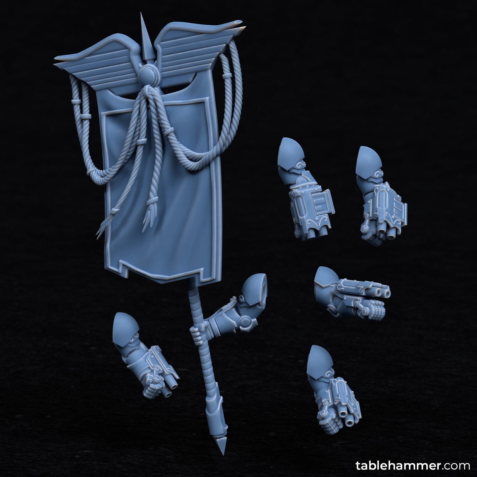 Invictorix Crusaders 5 model modular kit - 3d Printed Miniature sculpted by Tablehammer