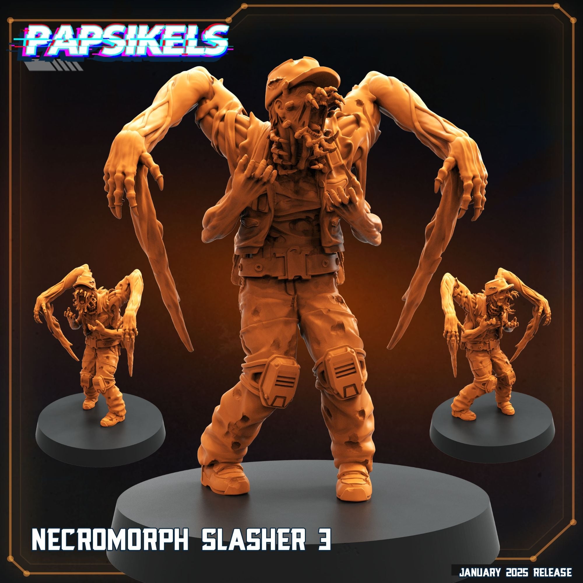 Necromorph Slasher - 3d Printed Miniature Sculpted by Papsikels Miniatures