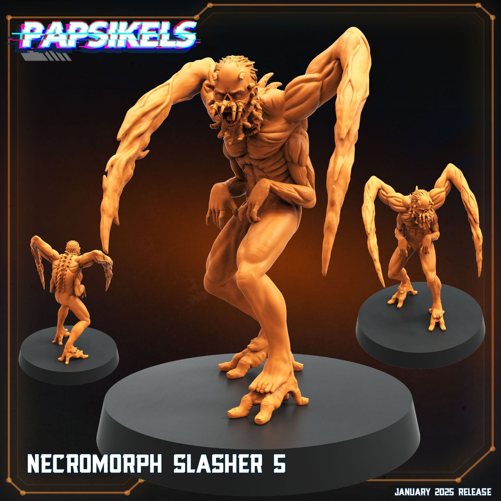 Necromorph Slasher - 3d Printed Miniature Sculpted by Papsikels Miniatures