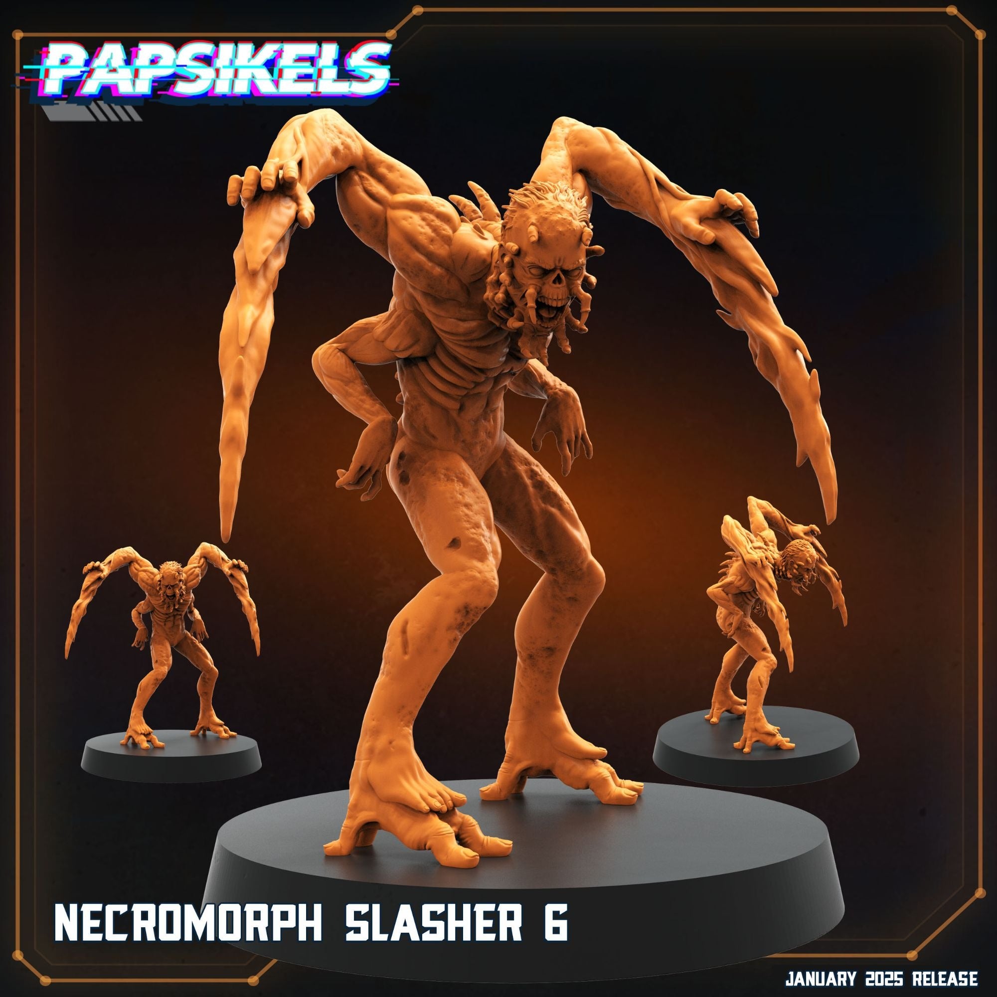Necromorph Slasher - 3d Printed Miniature Sculpted by Papsikels Miniatures