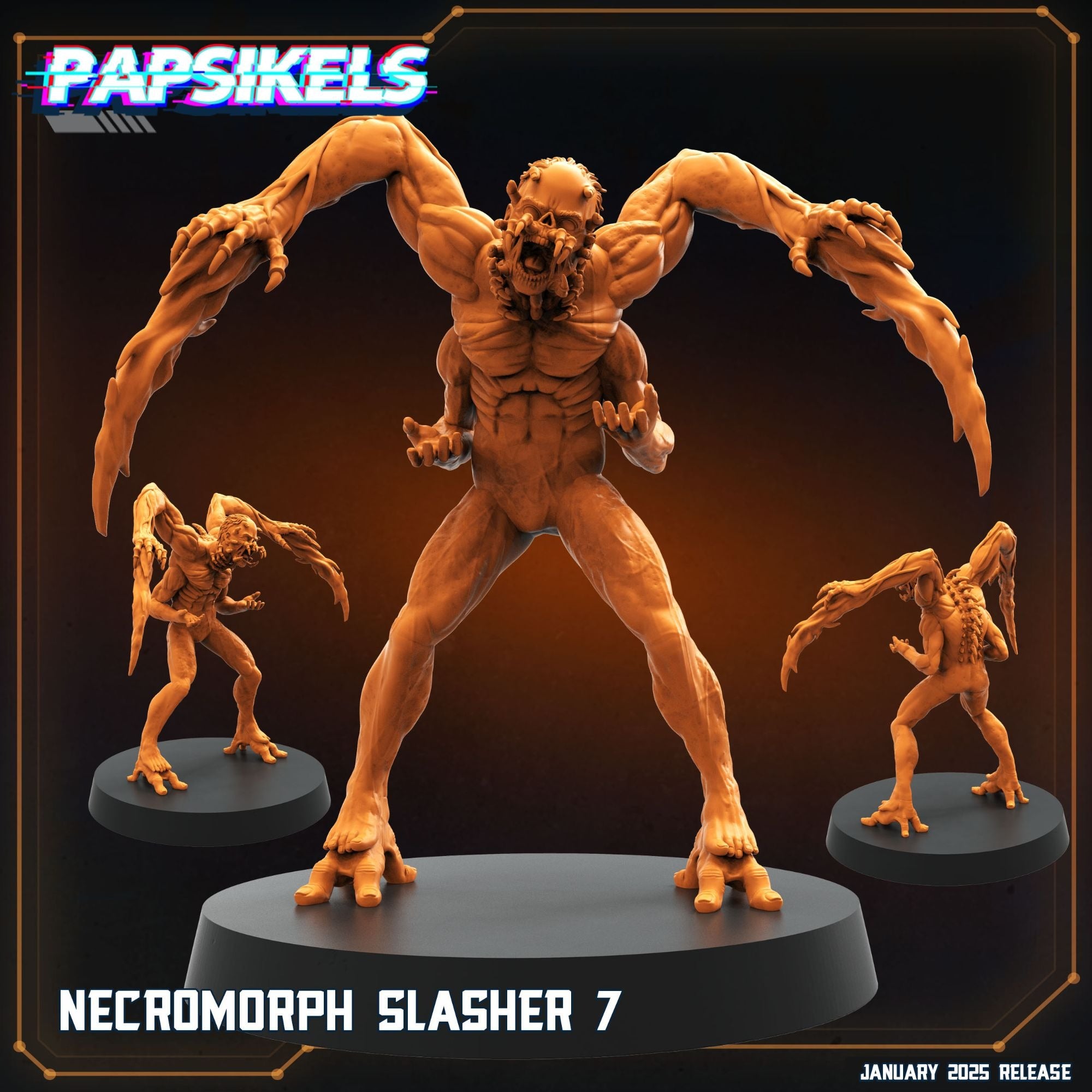 Necromorph Slasher - 3d Printed Miniature Sculpted by Papsikels Miniatures