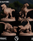 Spike Raptors - Dino Domination - 3d Printed Miniature Sculpted by Sordane Publishing