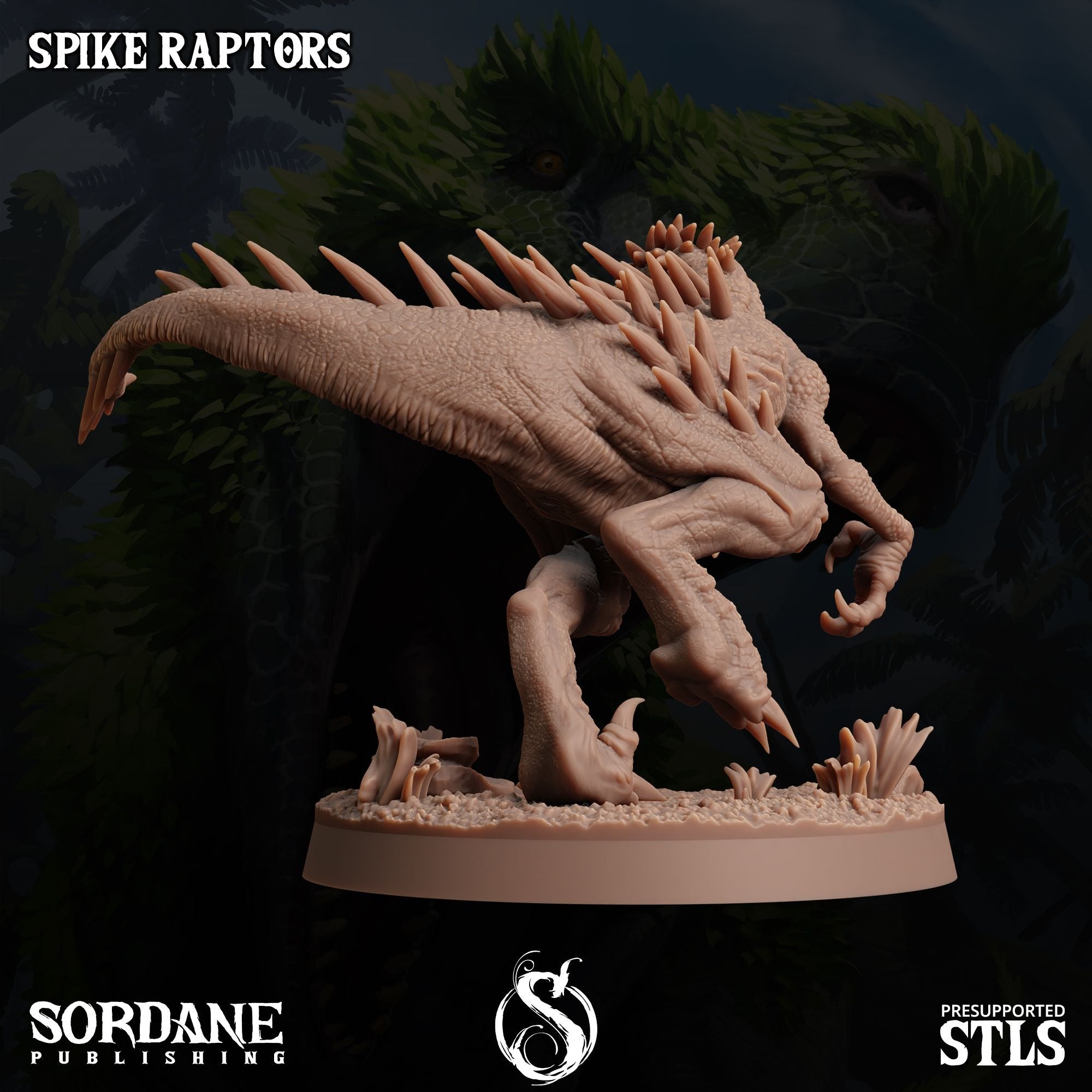 Spike Raptors - Dino Domination - 3d Printed Miniature Sculpted by Sordane Publishing