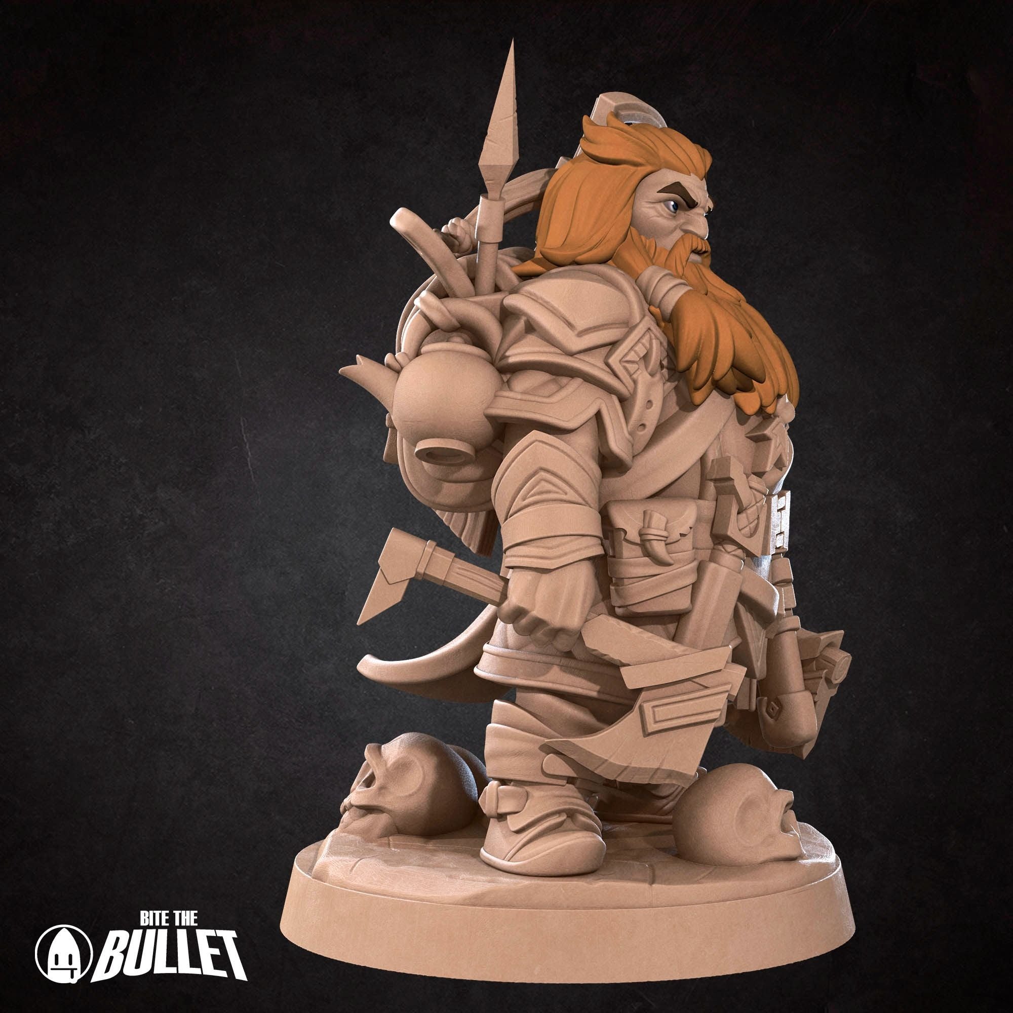 Dwarf Ranger - Iconic Heroes - 3d Printed Miniature sculpted by Bite the Bullet