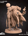 Crowfolk Warlock - Grove Haven - 3d Printed Miniature sculpted by Bite the Bullet