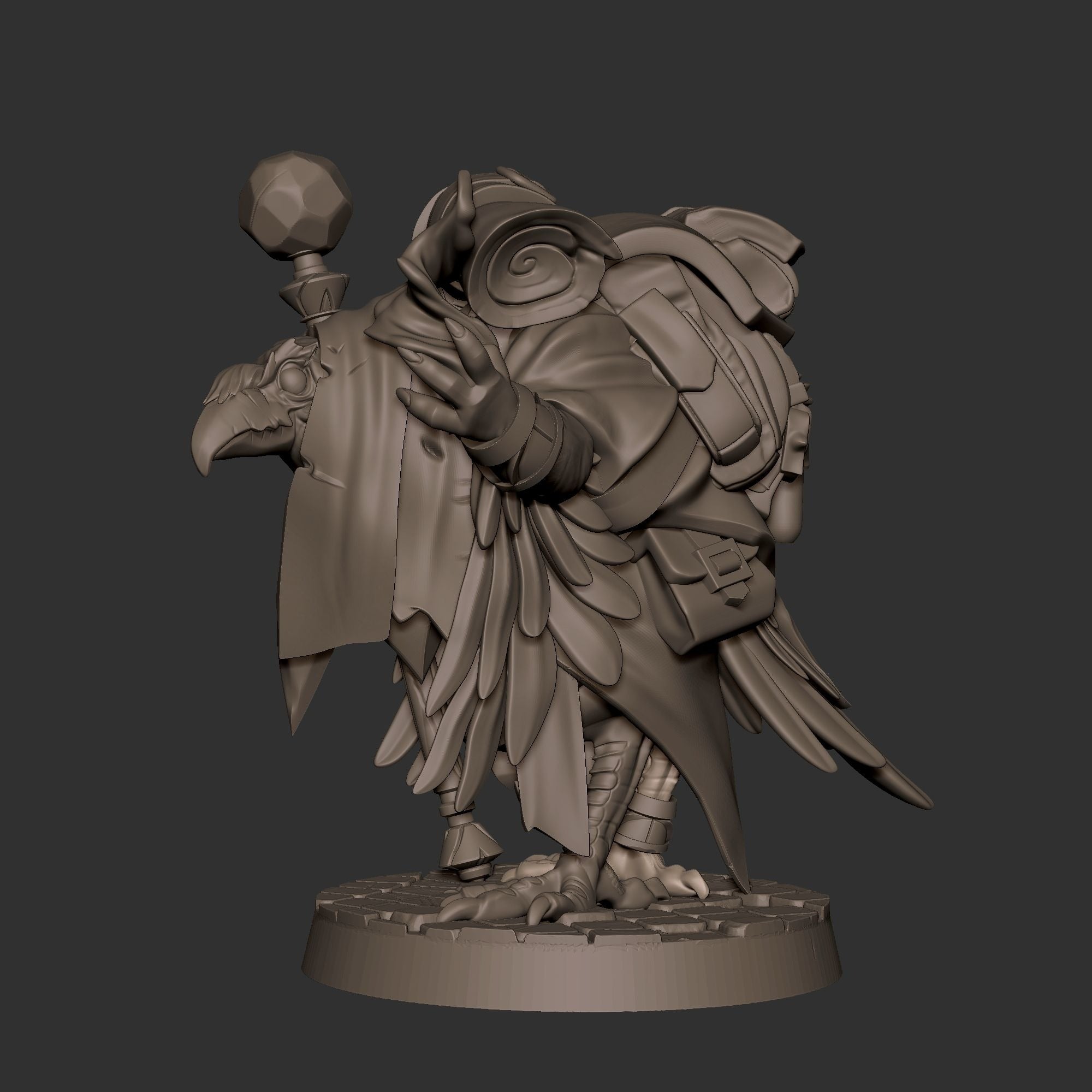 Crowfolk Warlock - Grove Haven - 3d Printed Miniature sculpted by Bite the Bullet