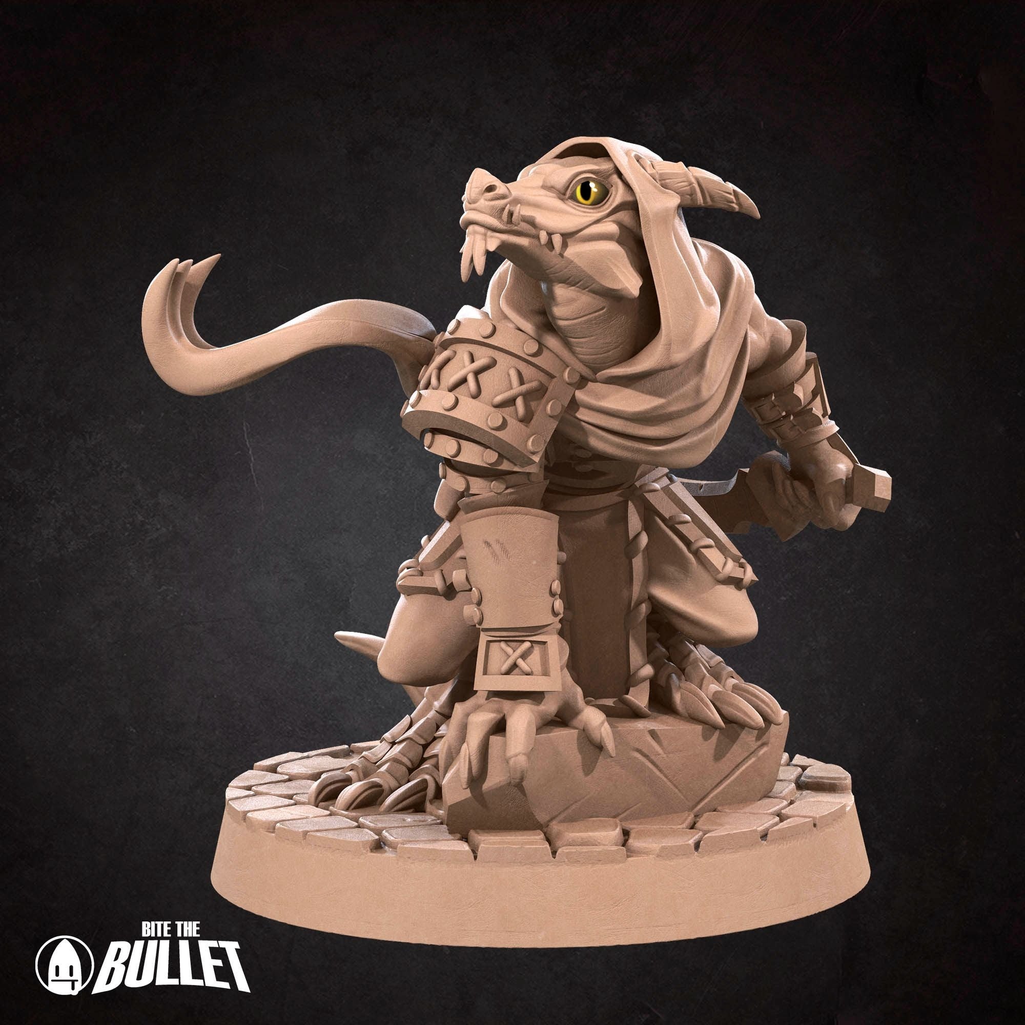 Kobold Rogue - Kobold DND - 3d Printed Miniature sculpted by Bite the Bullet