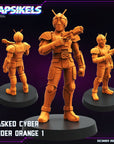 Masked Cyber Rider Orange - 3d Printed Miniature Sculpted by Papsikels Miniatures