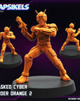 Masked Cyber Rider Orange - 3d Printed Miniature Sculpted by Papsikels Miniatures